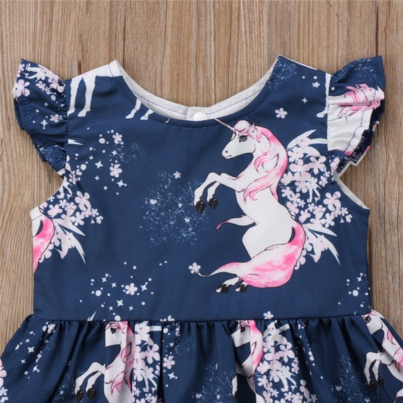 NWT UNICORN toddler girl party Dress short sleeve - Picture 5 of 5